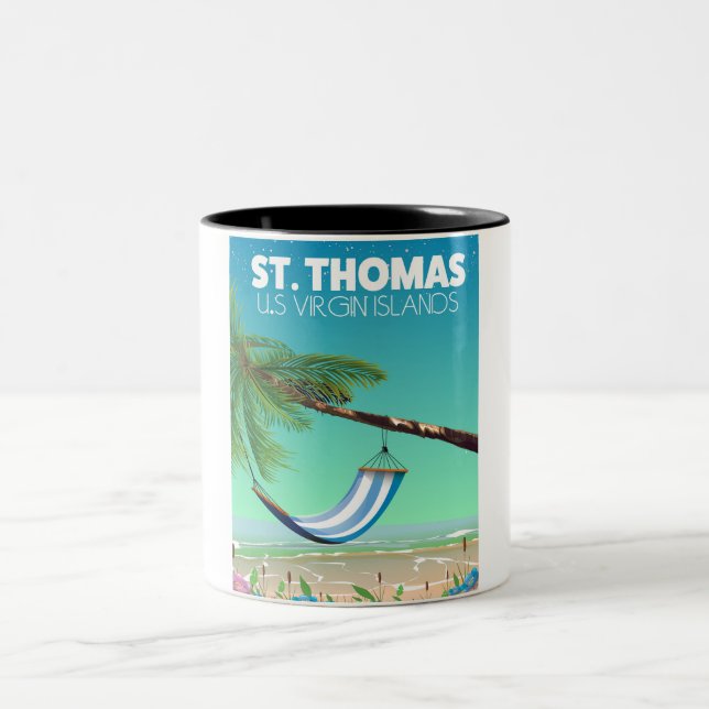 Tasse 2 Couleurs St Thomas Îles Vierges américaines. (Centre)