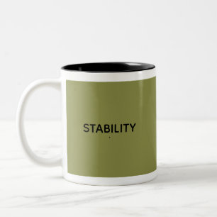 Tasse 2 Couleurs Stabilité Calme Vert Olive Motivationnel Minimalis
