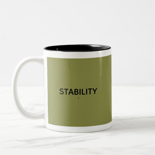 Tasse 2 Couleurs Stability Calm Olive Green Motivational Minimal  (Gauche)