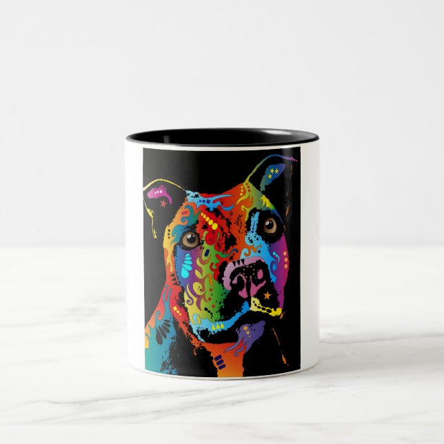 Tasse 2 Couleurs Staffordshire Bull Terrier (Centre)