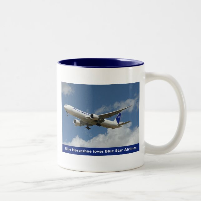 Tasse 2 Couleurs Star Airlines bleu attaquent (Droit)