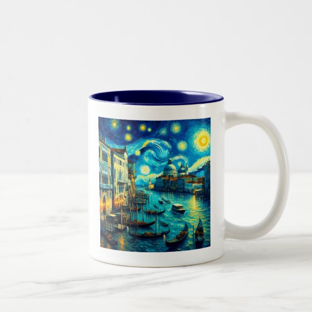 Tasse 2 Couleurs Starry Night Venice Italie (Droit)
