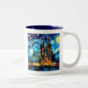 Tasse 2 Couleurs Starry Sagrada Familia Barcelona