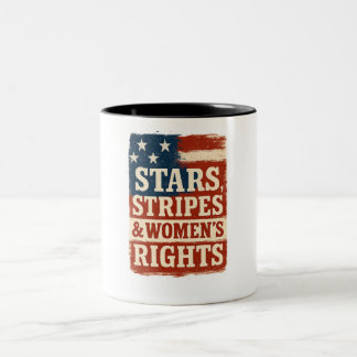 Tasse 2 Couleurs Stars, Stripes & Women’s Rights Distressed Flag