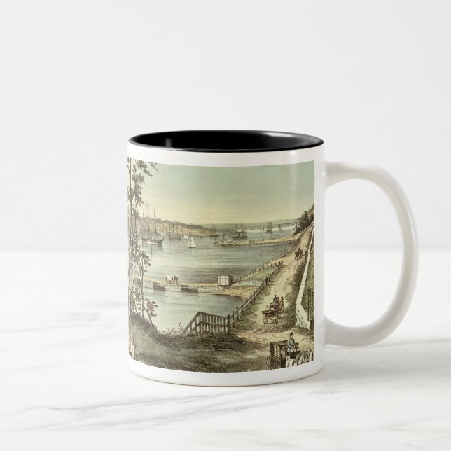 Tasse 2 Couleurs Staten Island et les étroits du fort Hamilton (Droit)
