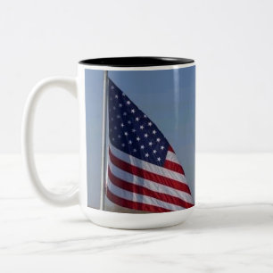 Tasse 2 Couleurs Statue de la Liberté et drapeau américain Patrioti