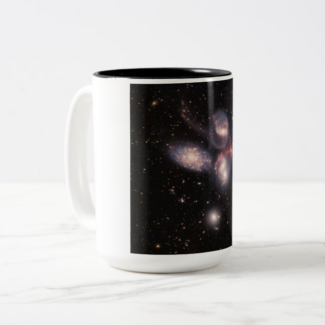 Tasse 2 Couleurs Stephan's Quintet 5 Galaxies Deep Field James Webb (Devant gauche)