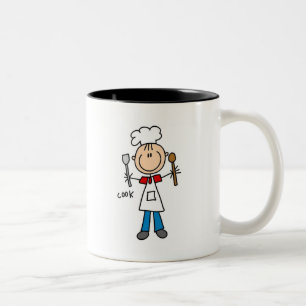 Tasse 2 Couleurs Stick Figure Cook T-shirts et cadeaux