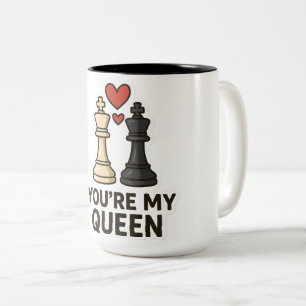 Tasse 2 Couleurs Sticker d'amour aux échecs - Rois noirs et blancs