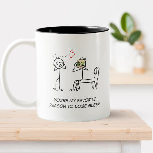 Tasse 2 Couleurs Stickman Humour Citation Facial drôle Valentines J