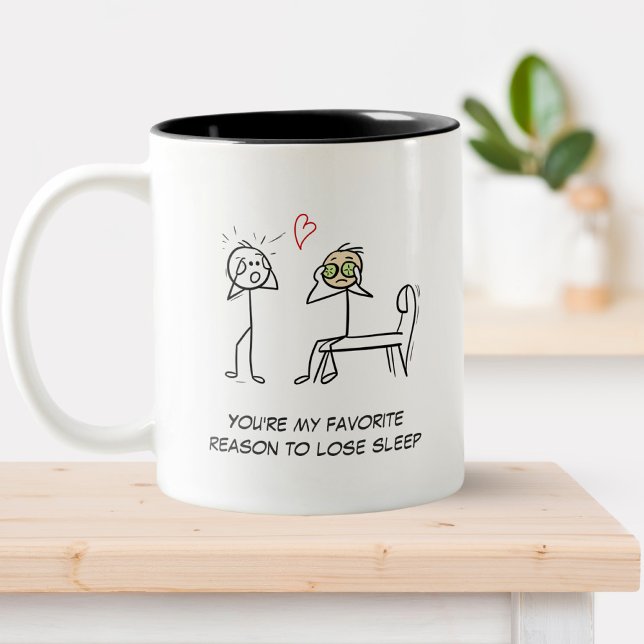 Tasse 2 Couleurs Stickman Humour Citation Facial drôle Valentines J (Créateur téléchargé)