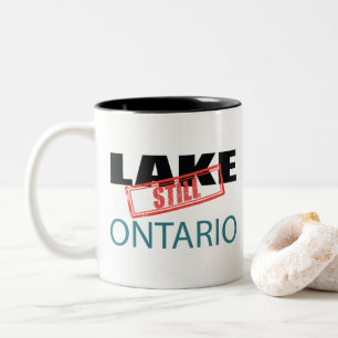 Tasse 2 Couleurs Still Lake Ontario Vintage Red Stamp Art