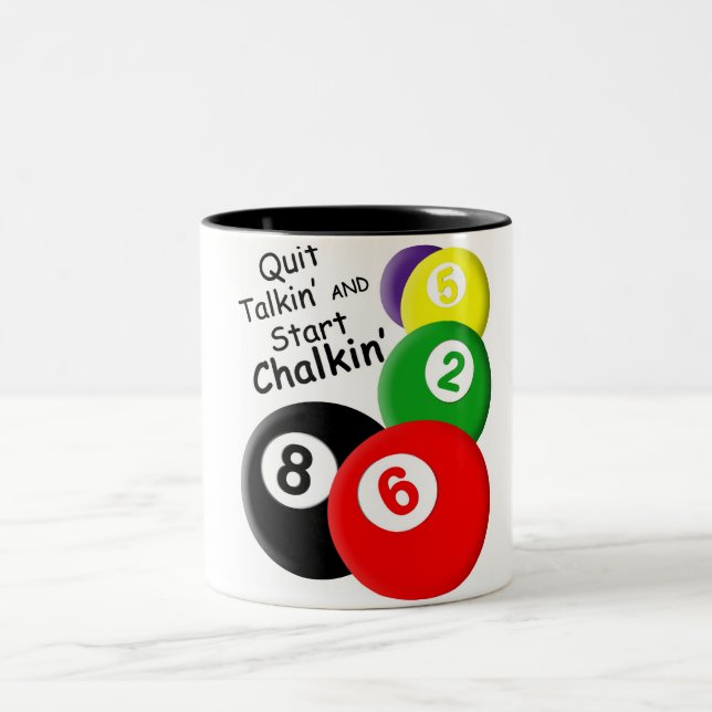 Tasse 2 Couleurs Stoppez le début Chalkin de Talkin (Centre)