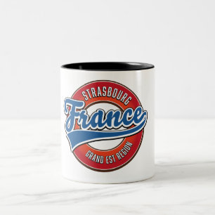 Tasse 2 Couleurs Strasbourg région Grand Est France logo rétro 