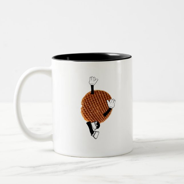 Tasse 2 Couleurs Stroopwafel sautant pour la joie. (Gauche)