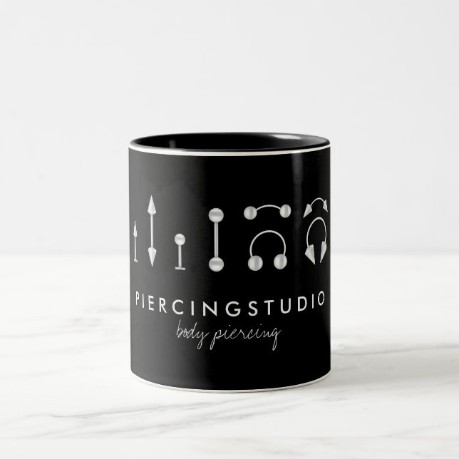 Tasse 2 Couleurs Studio de piercing argent (Centre)