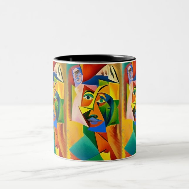 Tasse 2 Couleurs Style Abstrait de cubisme (Centre)