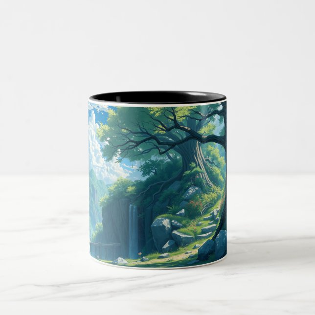 Tasse 2 Couleurs style anime nature (Centre)