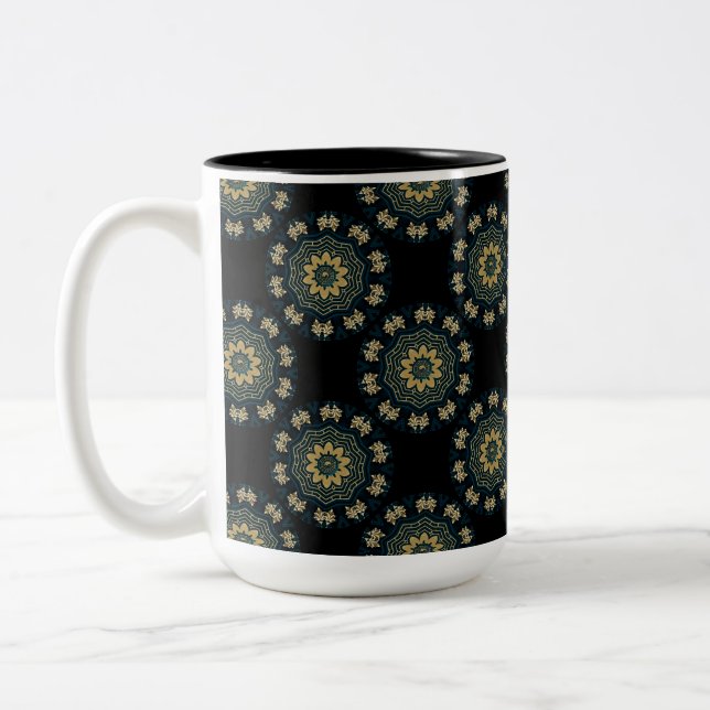 Tasse 2 Couleurs Style chic or et vert asiatique (Gauche)