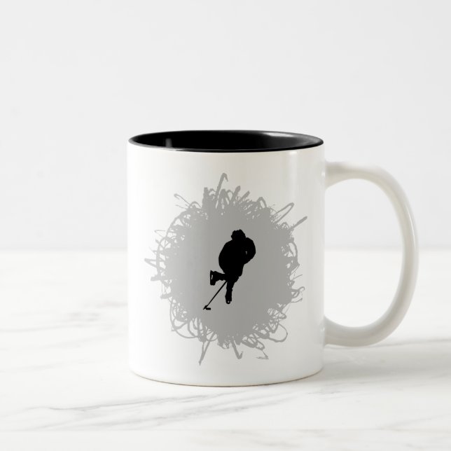 Tasse 2 Couleurs Style de griffonnage d'hockey (Droit)