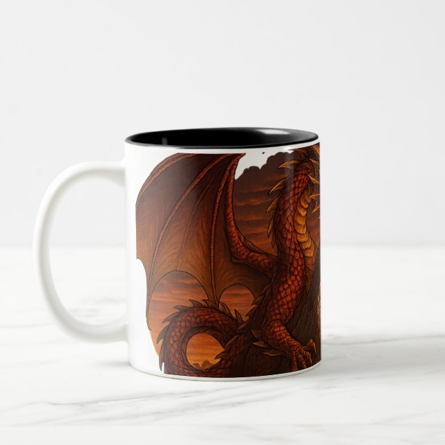 Tasse 2 Couleurs Style de Musique Dragon Rouge (Gauche)