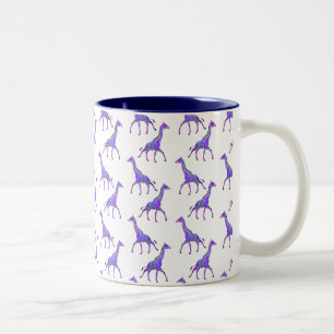 Tasse 2 Couleurs Style hippie étincelant Giraffe violette