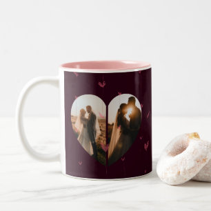 Tasse 2 Couleurs Style Red Custom Heart forme cadeau pour elle & lu
