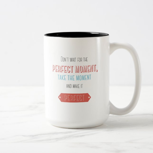 Tasse 2 Couleurs Style typographique rétro motivationnel (Droit)