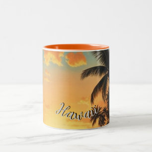 Tasse 2 Couleurs Style Vintage Hawaïen Voyage Côte Mer Coucher de s