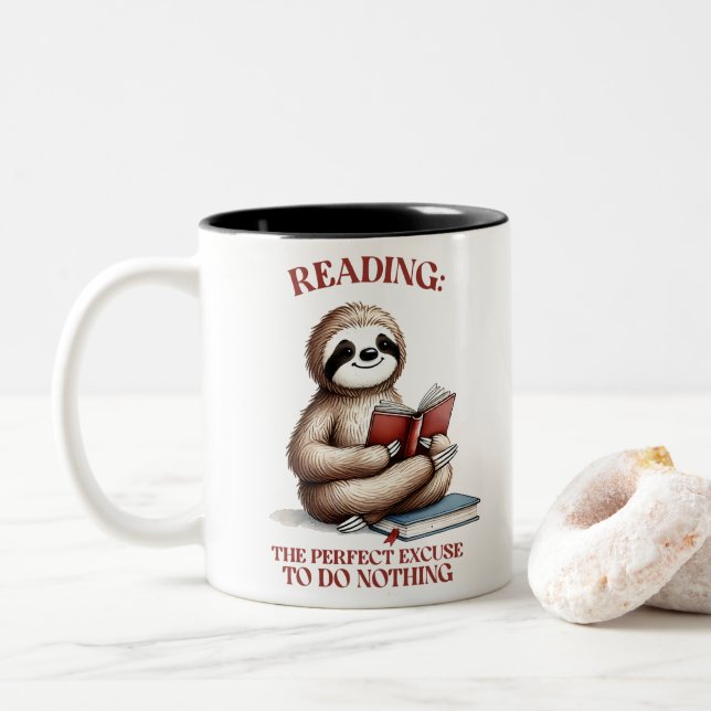 Tasse 2 Couleurs Sublimation drôle de fentes (Avec donut)