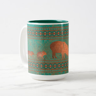 Tasse 2 Couleurs Sud-Ouest Javelina Famille Cuivre Turquoise Amusan