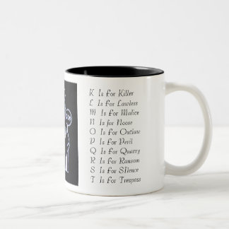 Tasse 2 Couleurs Sue_Grafton_Black, A est pour AlibiB est pour le