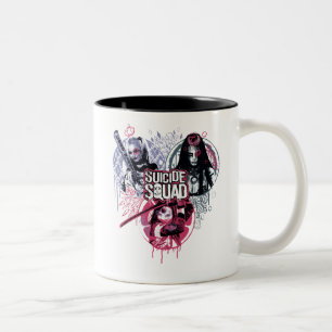 Tasse 2 Couleurs Suicide Squad   Squad Girls Graffiti Badges