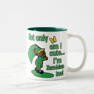 Tasse 2 Couleurs Suis non seulement je mignon je suis zambien aussi