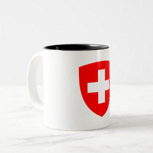 Tasse 2 Couleurs Suisse pays manteau armoiries symbole emblème suis