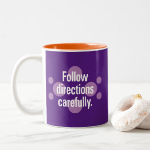 Tasse 2 Couleurs Suivre les instructions avec soin Violet Spots Vio