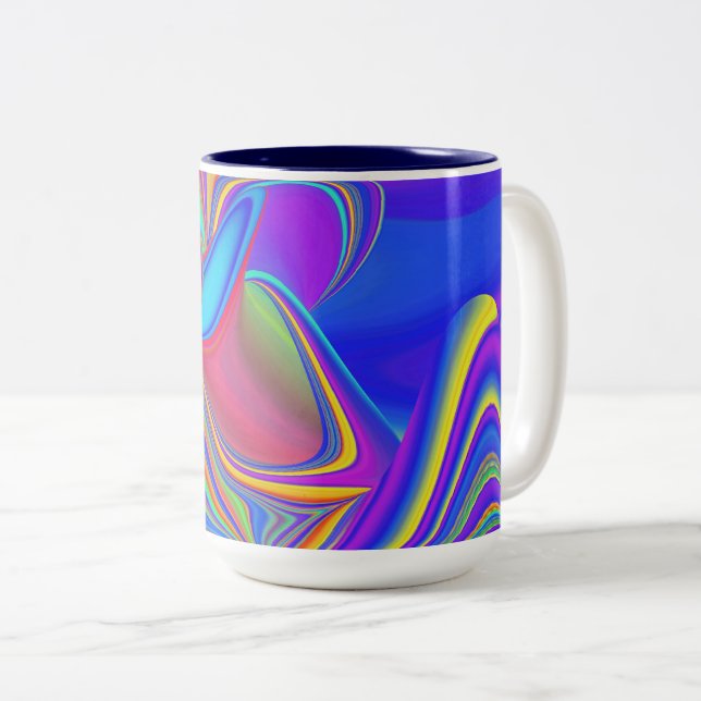 Tasse 2 Couleurs Summerfeel, Rainbowart 3D Abstrait (Devant droit)