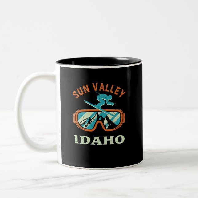 Tasse 2 Couleurs Sun Valley Idaho Retro Ski Snowboard (Gauche)