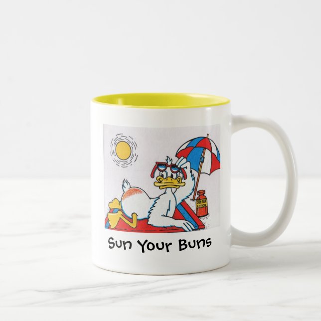 Tasse 2 Couleurs Sun Your Buns Vacation Humour (Droit)