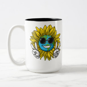 Tasse 2 Couleurs Sunflower Planète Terre Hippie