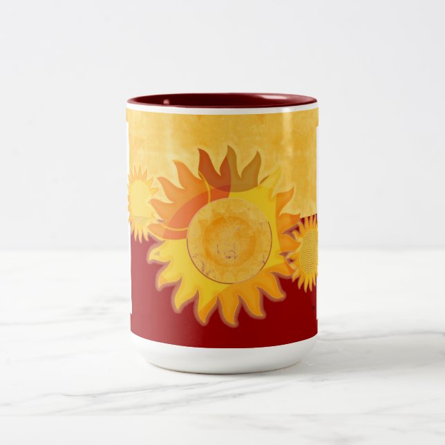 Tasse 2 Couleurs Sunshine Deux Tone Jaune Rouge (Centre)