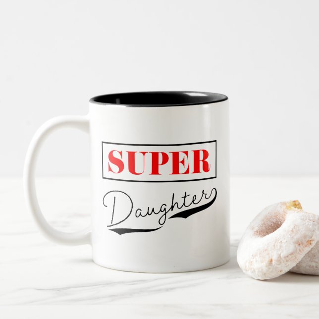 Tasse 2 Couleurs Super Daughter (Avec donut)