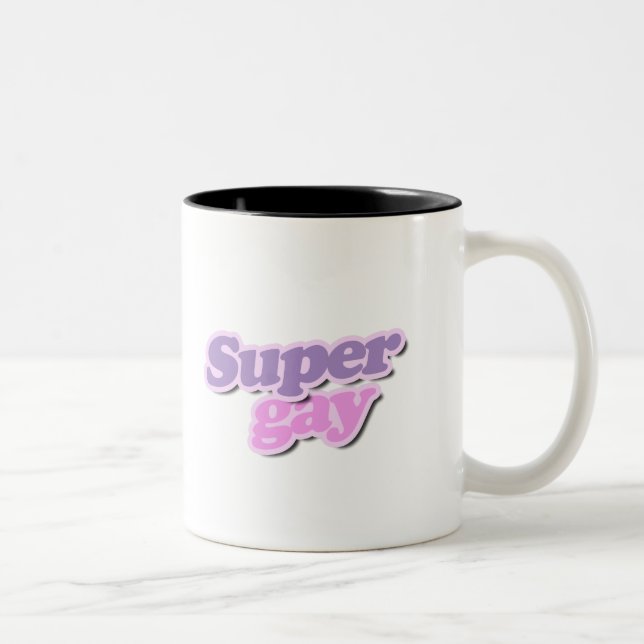 Tasse 2 Couleurs Super Gay (Droit)