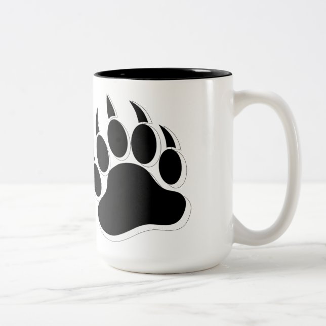Tasse 2 Couleurs Super Gay Bear Paw B&W 3D effet (Droit)