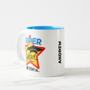 Tasse 2 Couleurs Super Grad Logo-Editable Nom photo Année