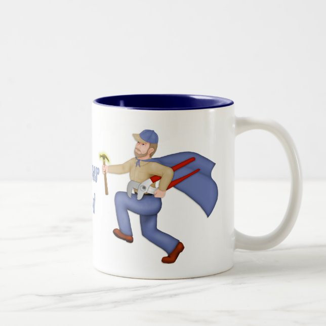 Tasse 2 Couleurs Super Hero Papa (Droit)