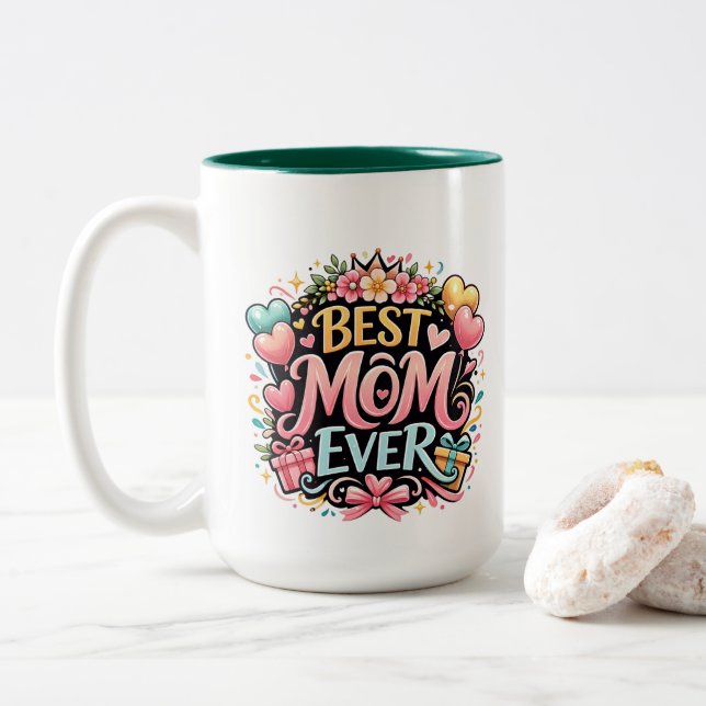 Tasse 2 Couleurs ** Super Mom (Avec donut)