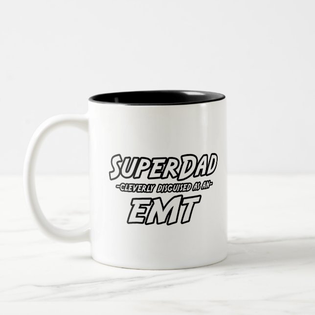 Tasse 2 Couleurs Super papa...EMT (Gauche)