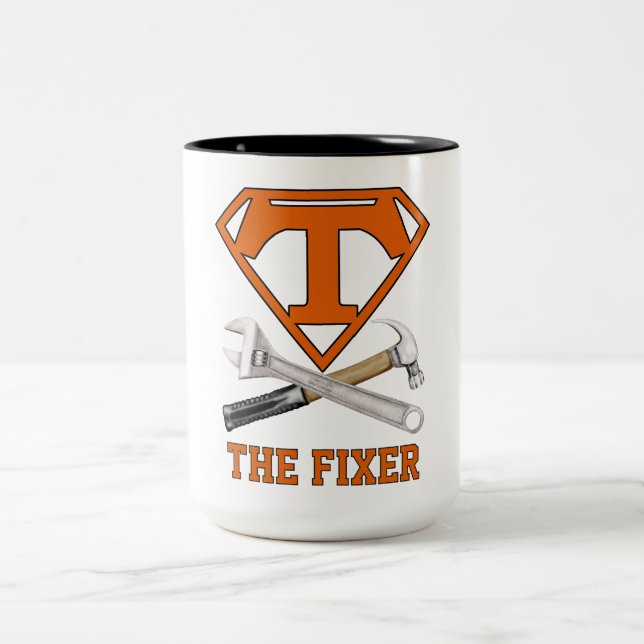 Tasse 2 Couleurs Super Papa Héros  (Centre)