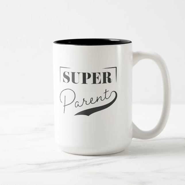 Tasse 2 Couleurs Super parent (Droit)